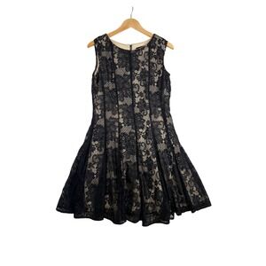 Level Eight Floral Lace‎ Fit and Flare Dress size 14 Black